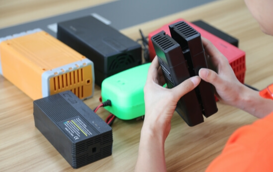 Battery charger manufacturer with custom housing design, mould development and in-house injection moulding for OEM projects.
