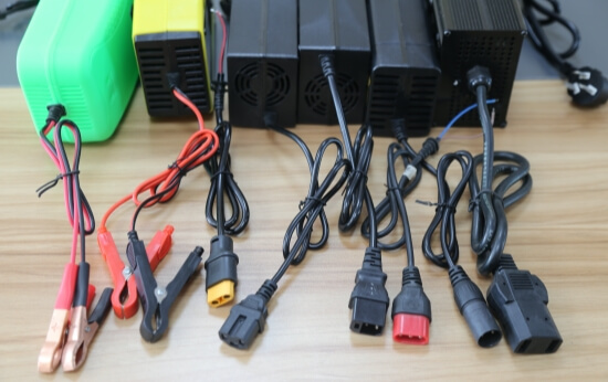 OEM battery charger output connector options matched to vehicle, battery and equipment interface requirements.