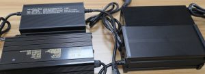 Linjia 48V charger hardware options for comparing a 5A and 10A OEM battery charger specification.