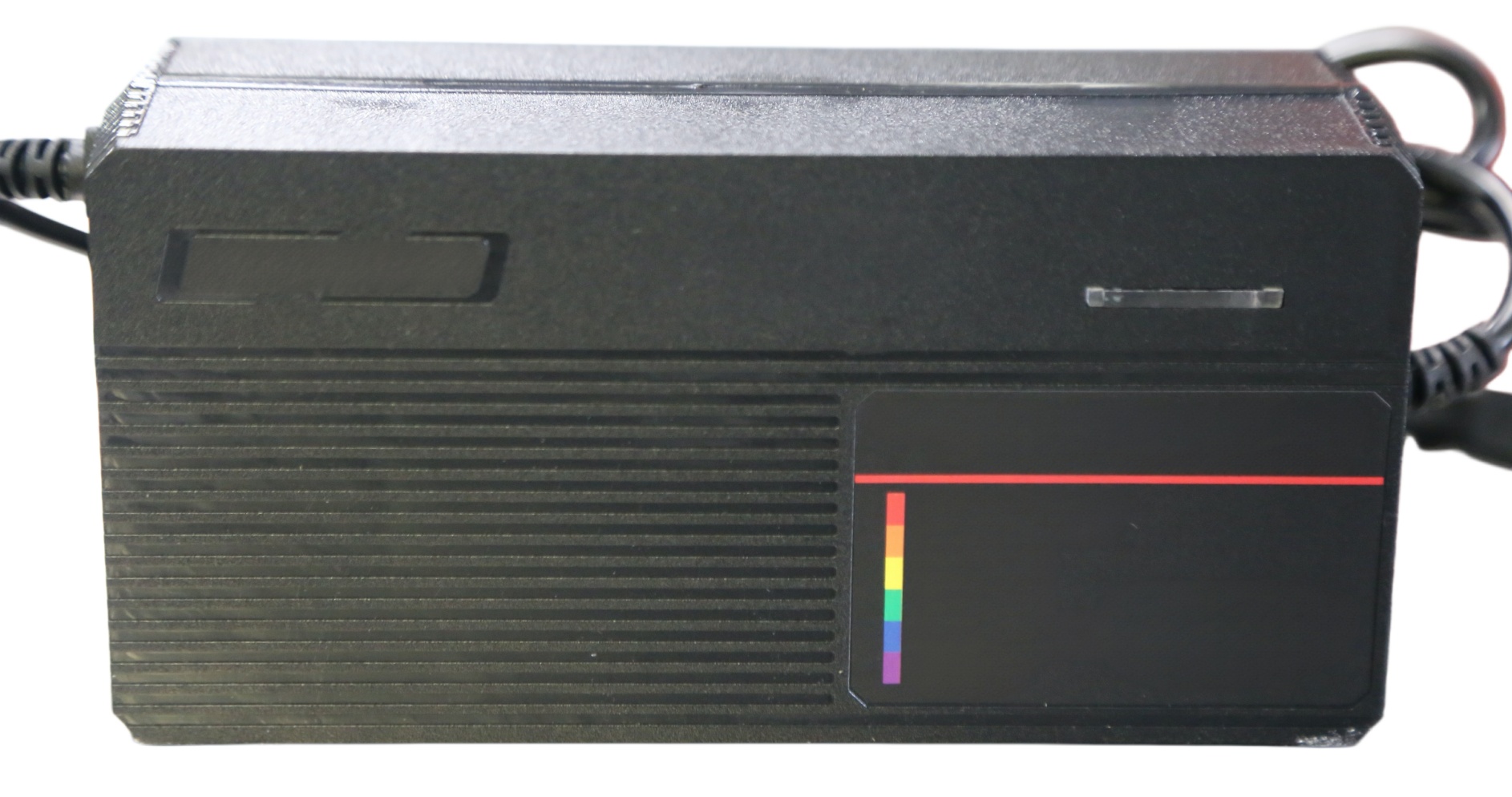 OEM 48V 7A lithium battery charger for 35-60Ah packs, with customizable connector, cable, label, and packaging.