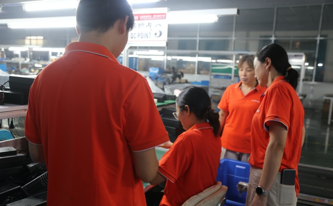 Linjia battery charger manufacturing team manages SMT, assembly, testing, burn-in and batch quality control for OEM orders.
