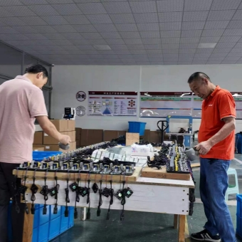Dedicated potting line for custom battery charger structures manufactured to approved OEM and ODM project designs.