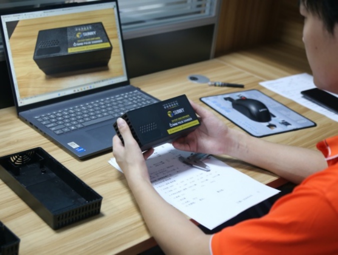 Custom battery charger housing design coordinated with PCB layout, connector positions, cable routing, cooling structure, and assembly needs.