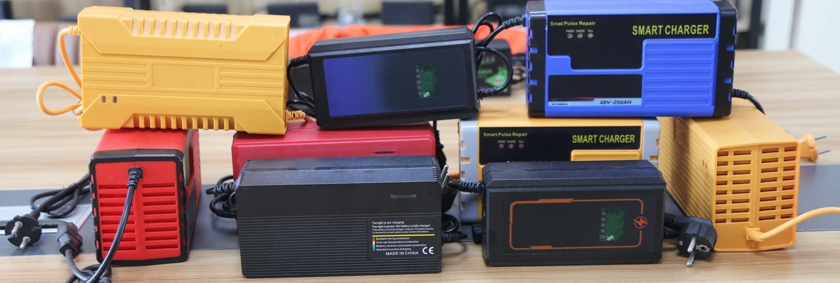 Linjia electric scooter battery charger for OEM supply, matched to buyer voltage, battery type, and connector requirements.