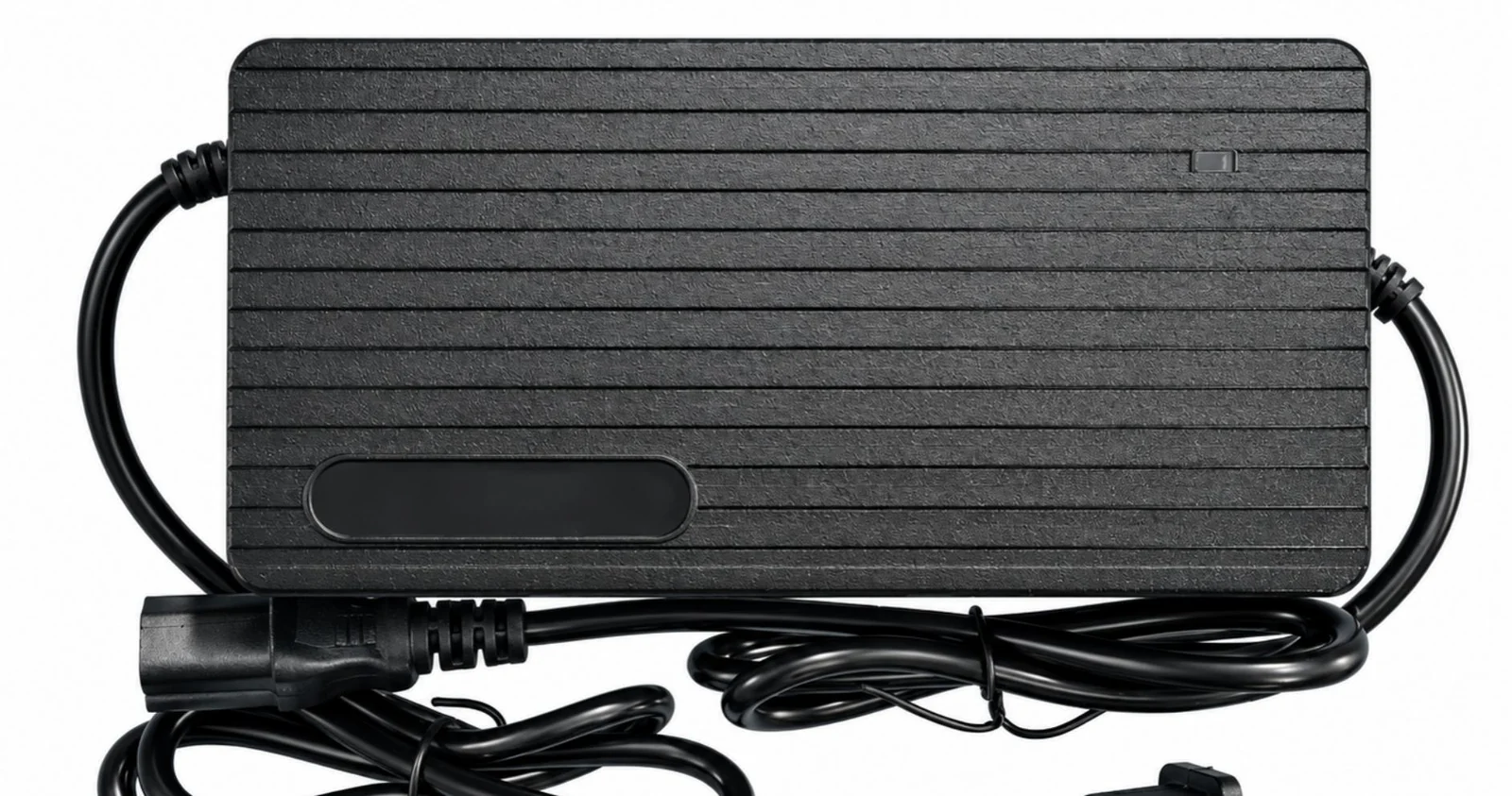 Linjia custom 24V NMC lithium battery charger with 29.4V output and configurable connector, cable, label, and packaging.